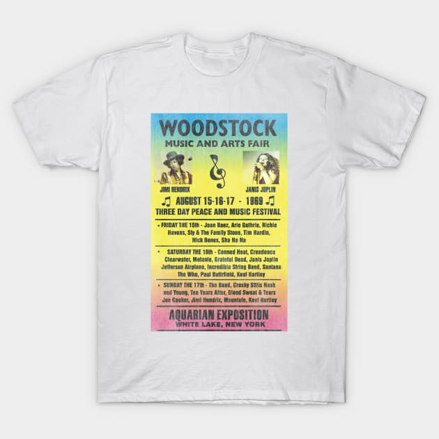 Woodstock 1969 Rainbow Poster T-Shirt by Rebus28